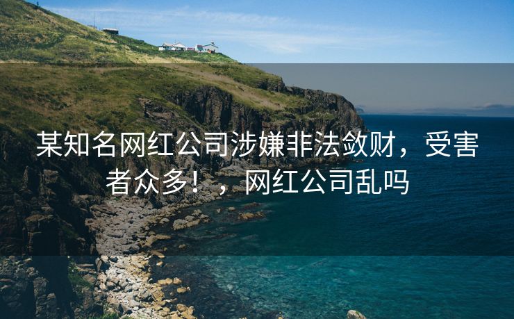 某知名网红公司涉嫌非法敛财,受害者众多!,网红公司乱吗 某知名网红公司涉嫌非法敛财,受害者众多!,网红公司乱吗